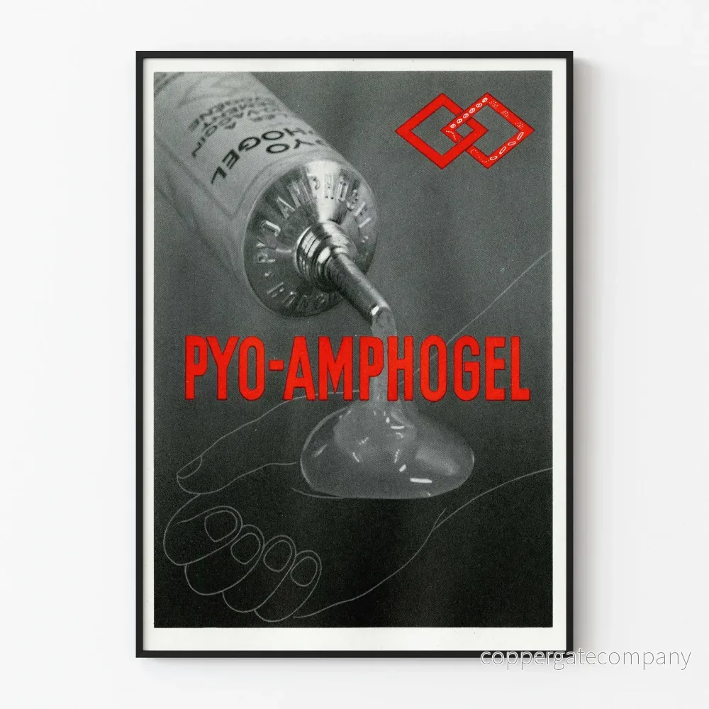 Vintageposter PYO-AMPHOGEL retro väggdekoration