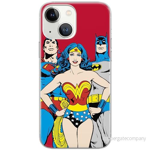 ERT GROUP mobiltelefonfodral för Iphone 13 originalt och officiellt licensierat DC mönster Justice League 003 Vit optimalt anpassad till formen på mobiltelefonen, fodral tillverkad av TPU plast 5903932920444