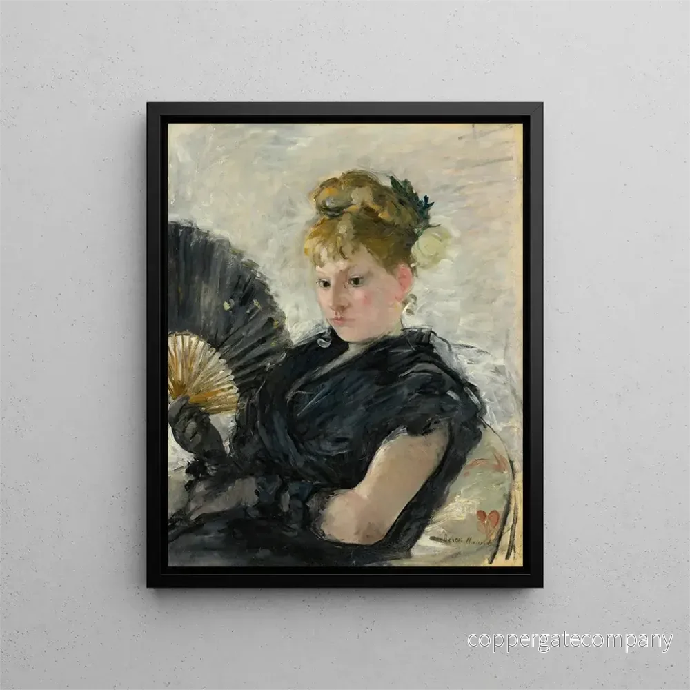 Målning av kvinna med fan - Berthe Morisot | Konsttryck