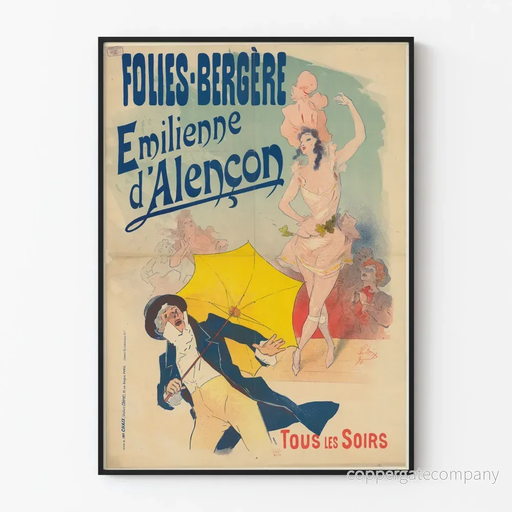 Vintageposter Folies Bergère Emilienne d'Alençon Varje kväll