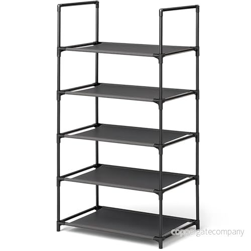 edihome, Smalt skoställ, 5 nivåer, 28 x 45 89 cm, skoorganisatör, smala och höga, plast, vertikal, hylla, showrack, sapateira (5 hyllor) 8436599032795