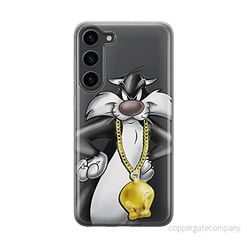 ERT GROUP mobiltelefonfodral för Samsung S23 originalt och officiellt licensierat Looney Tunes mönster Sylvester 003 optimalt anpassad till formen på mobiltelefonen, gedeeltelijk transparant 5905511435257