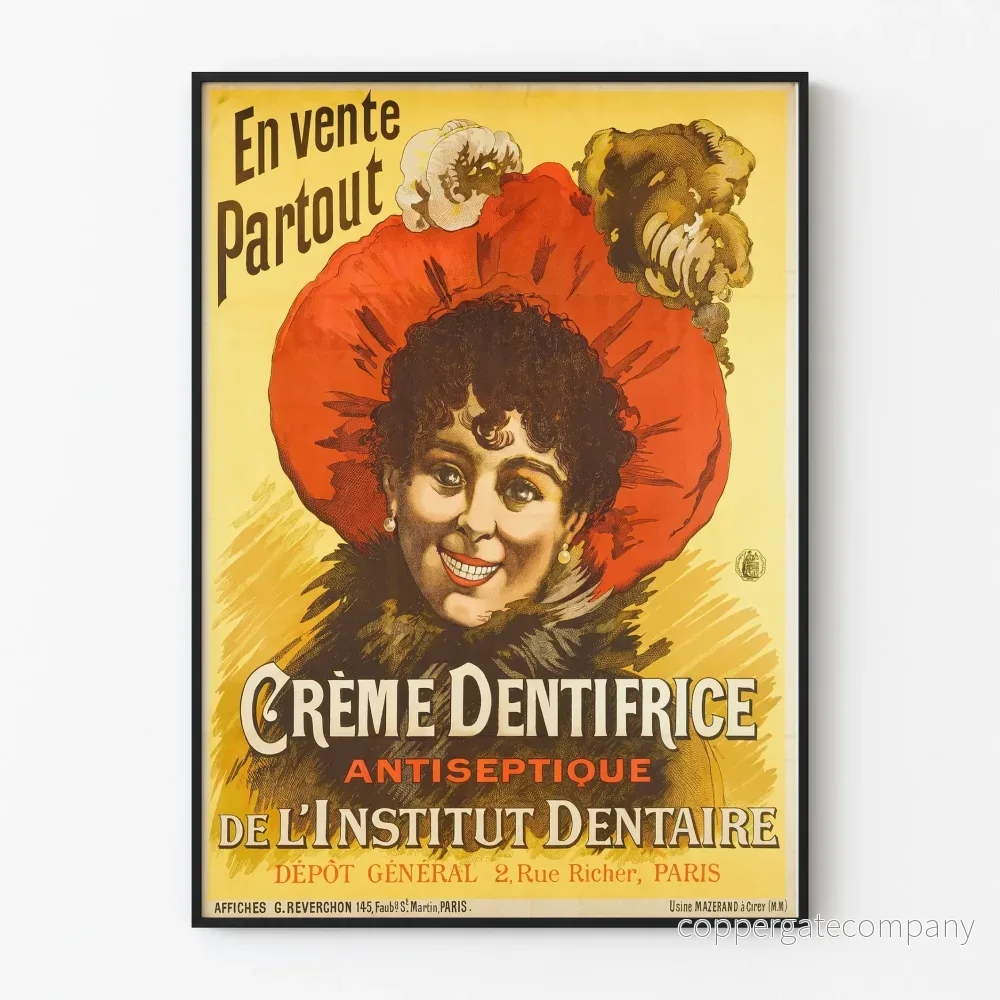 Vintage reklamposter för kräm, antiseptisk tandkräm