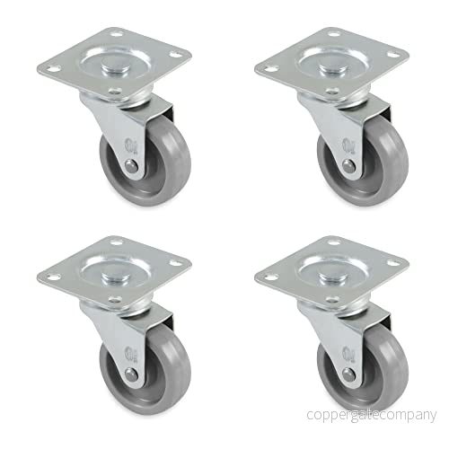 Amig - 4-pack möbelhjul med monteringsplatta och lager Ø 30 mm maximal hjulbelastning: 22 kg tillverkad av gummi grå utan broms 8413023271395