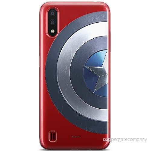 ERT GROUP mobiltelefonfodral för Samsung A01 originalt och officiellt licensierat Marvel mönster Captain America 006 optimalt anpassad till formen på mobiltelefonen, gedeeltelijk transparant 5904805426278