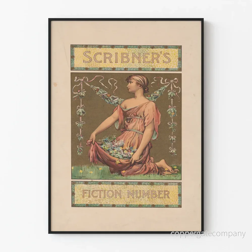 Vintage dekorativ poster Scribner's Fiction Nummer 2