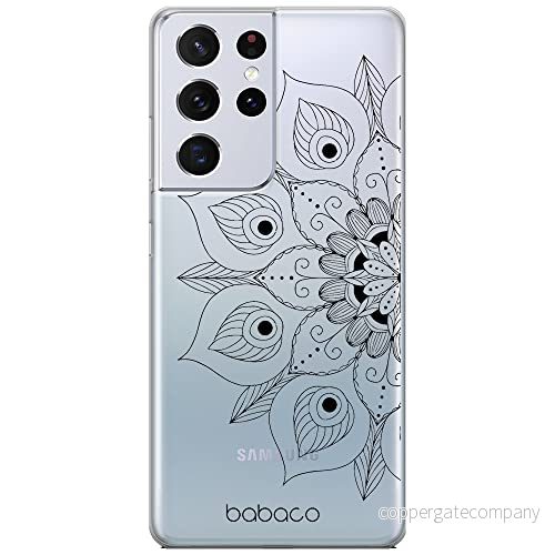 ERT GROUP mobiltelefonfodral för Samsung S21 ULTRA originalt och officiellt licensierat Babaco mönster Mandalas 002 Vit optimalt anpassad till formen på mobiltelefonen, gedeeltelijk transparant 5904805821318