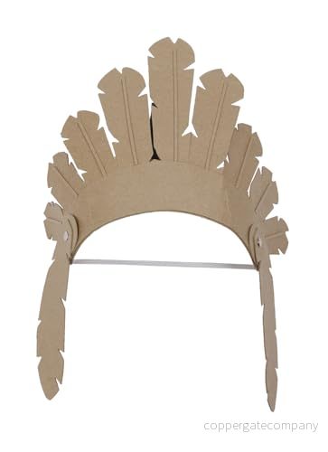 Décopatch AC896C Coiffe d'indien pour enfant à décorer en Papier mâché Brun Personnalisez votre costume DIY et Loisirs Créatifs 25x10x21 cm 3609510008963