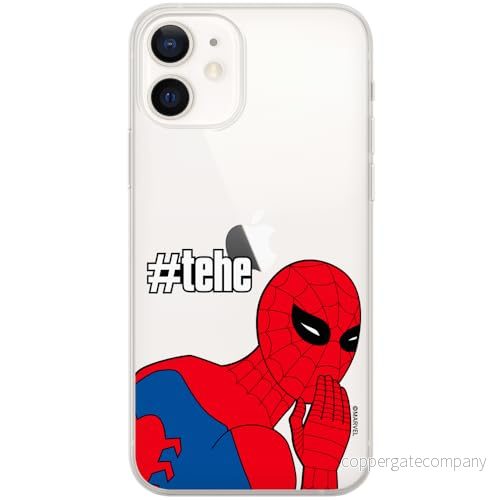 ERT GROUP mobiltelefonfodral för Iphone 12 Mini originalt och officiellt licensierat Marvel mönster Spider Man 028 optimalt anpassad till formen på mobiltelefonen, gedeeltelijk transparant 5905795004934