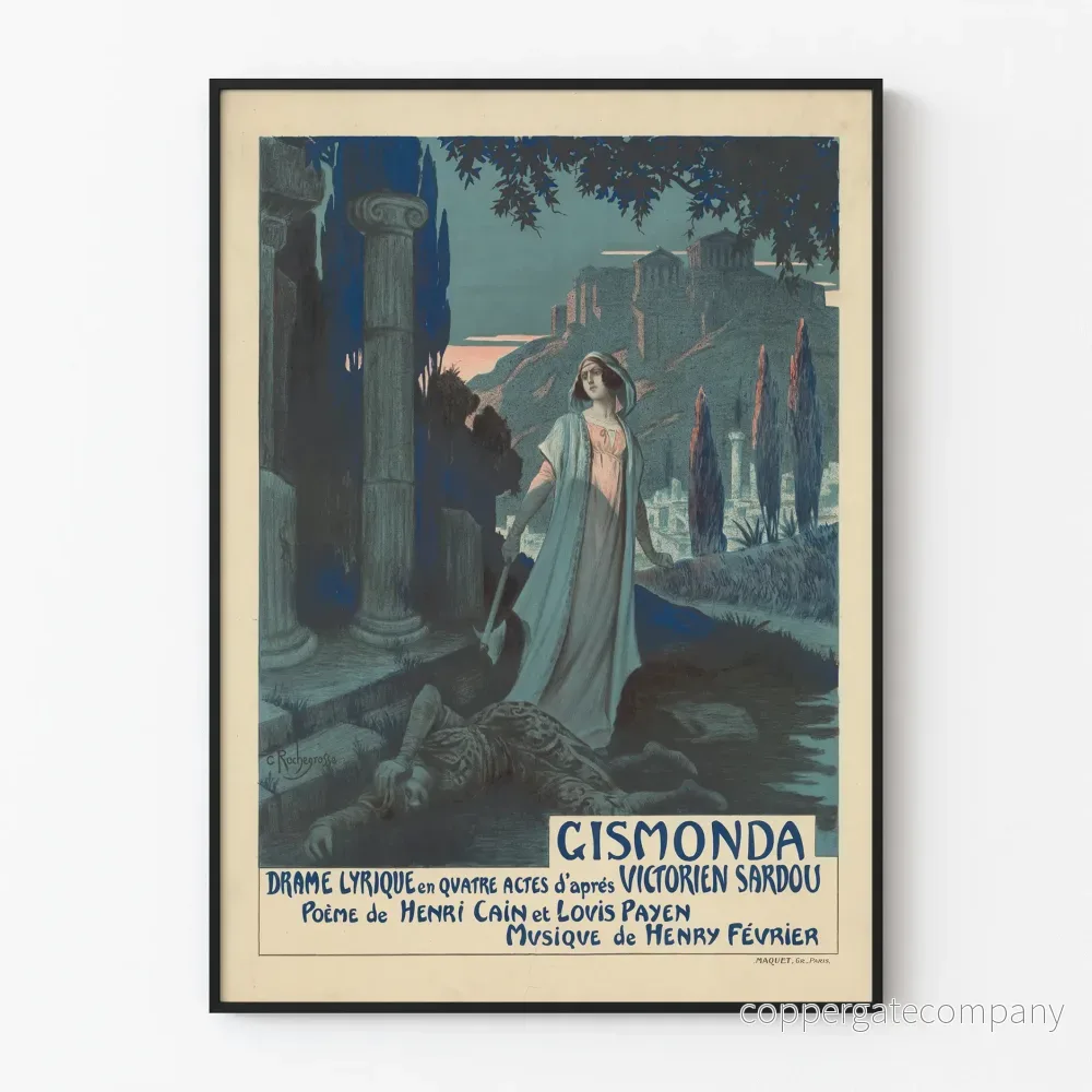 Vintageposter Gismonda lyriskt drama väggdekoration