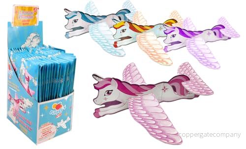 FLYPOP'S Enhörning segelflygplan Kermesse spel 131015 slumpmässig färg kartong barnleksak gåva flygplan födelsedag retro 18 cm från 3 år 3301041310156