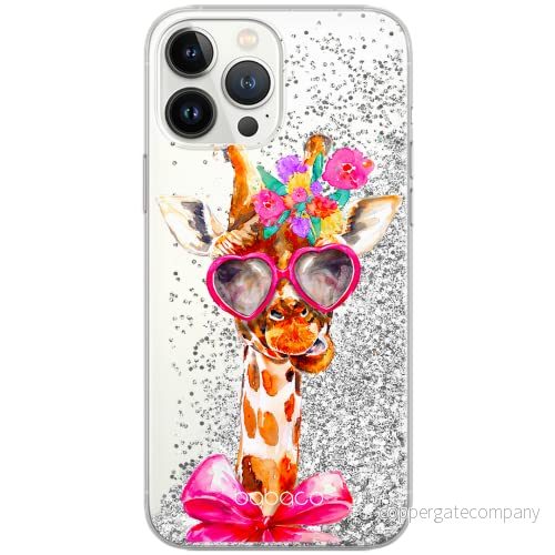 ERT GROUP mobiltelefonfodral för Apple Iphone 13 PRO originalt och officiellt licensierat Babaco mönster Giraffe 002 Vit optimalt anpassad till formen på mobiltelefonen, med glitter overflow effekt 5904805764585