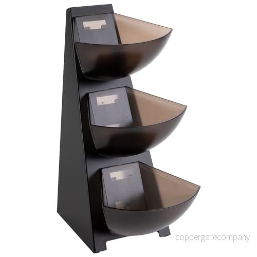 APS 11413 Multi Rack, kökshylla, ram av 18/0 rostfritt stål, portionsskålar plast, portionspinne, volym per skål 1 liter innehåll, 3 steg 4004133114135
