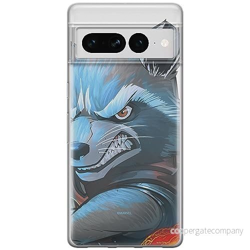ERT GROUP mobiltelefonfodral för Google PIXEL 7 PRO originalt och officiellt licensierat Marvel mönster Rocket 005 optimalt anpassad till formen på mobiltelefonen, gedeeltelijk transparant 5905795182038