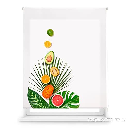 Blindecor Digital Kök Translucent Rollbar Estor med digitalt tryck TropicalFruit 130 x 180 cm (bredd efter höjd) Tygstorlek 127 175 Fönsterhyllor 8434363395015