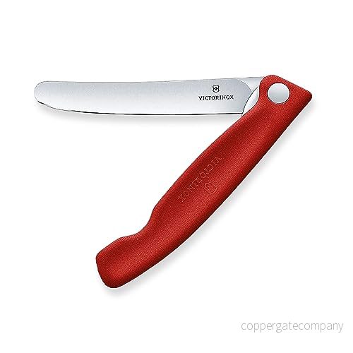 Victorinox Swiss Classic vikbar grönsakskniv, rakt snitt, diskmaskinssäker, tillverkad i Schweiz, röd 7613329102930