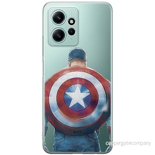 ERT GROUP mobiltelefonfodral för Xiaomi REDMI NOTE 12 4G originalt och officiellt licensierat Marvel mönster Capitan America 002 anpassad till formen på mobiltelefonen, gedeeltelijk transparant 5905511938284