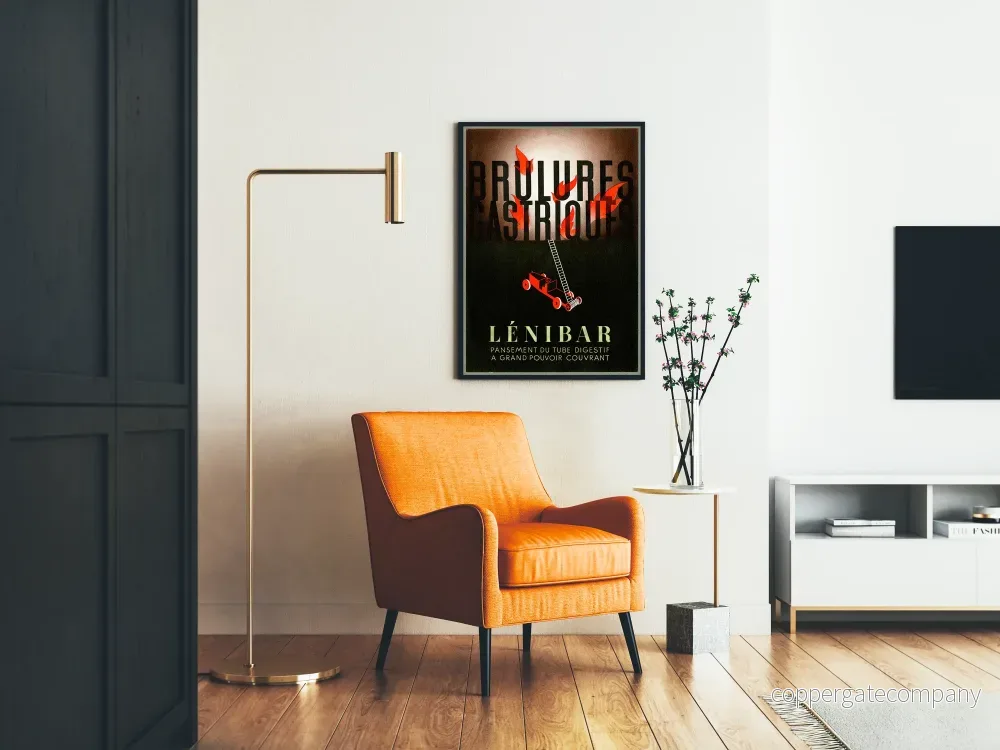 Vintageposter Brännskador i magen LéniBar - Retro väggdekoration - Bild 2