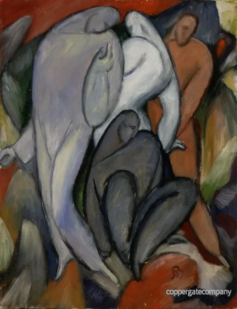 Målning Quatre Pierrots - Albert Bloch | Konsttryck - Bild 2