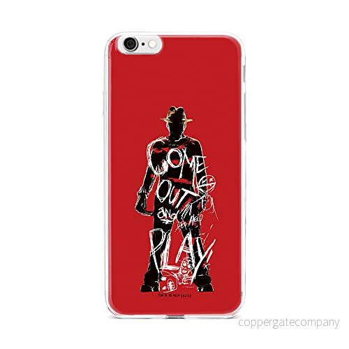 ERT GROUP mobiltelefonfodral för Iphone 6/6S originalt och officiellt licensierat Horror mönster Nightmare of Elm Street 006 anpassad till formen på mobiltelefonen, fodral tillverkad av TPU plast 5905511083014