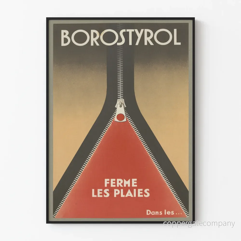 Vintage reklamposter Borostyrol som lindrar sår