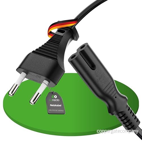 conecto strömkabel, Euro rak kontakt till IEC C7 kontakt, strömkabel för hushållsapparater, 5,00 m, svart 4250684933606
