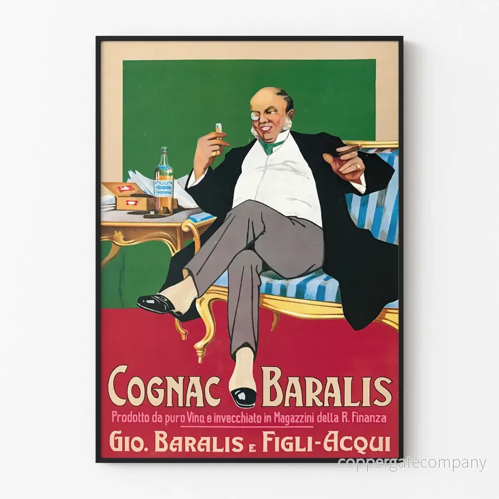 Vintageposter Cognac Baralis väggdekoration