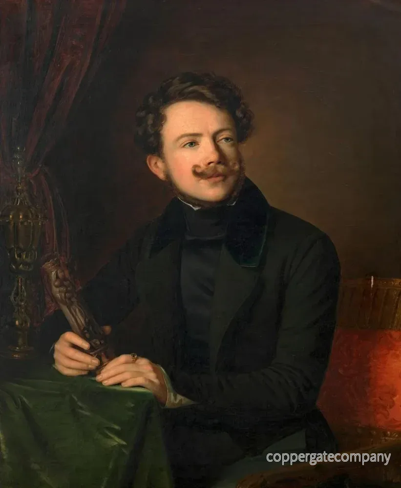 Målning Friedrich Otto von Leber, arkeolog och författare - Anton Einsle | Konsttryck - Bild 2