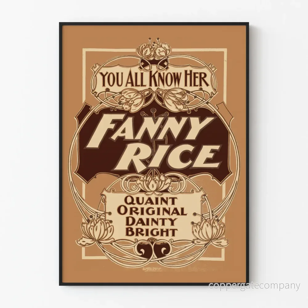 Vintage dekorativ poster i Fanny Rice-stil art déco