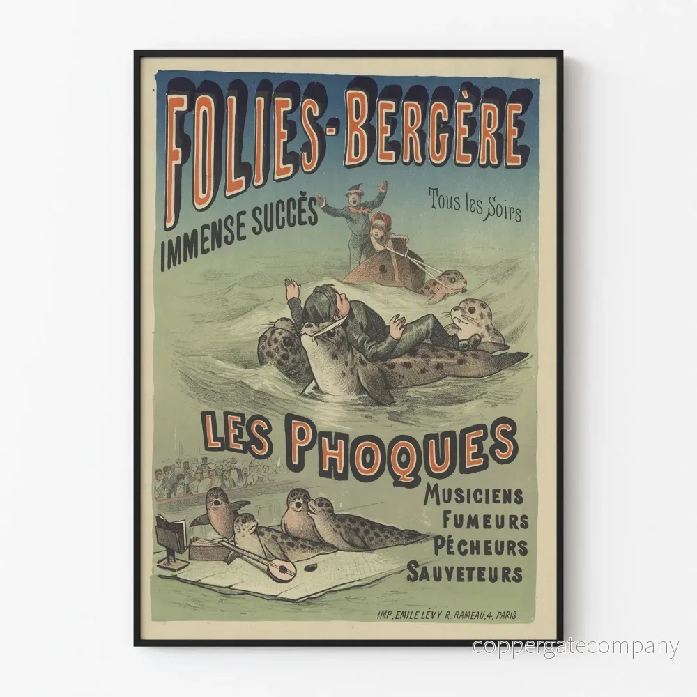 Vintageposter Folies Bergère Sjölejon