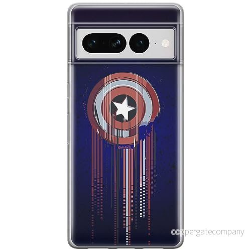 ERT GROUP mobiltelefonfodral för Google PIXEL 7 PRO originalt och officiellt licensierat Marvel mönster Captain America 017 anpassad till formen på mobiltelefonen, fodral tillverkad av TPU plast 5905795163839
