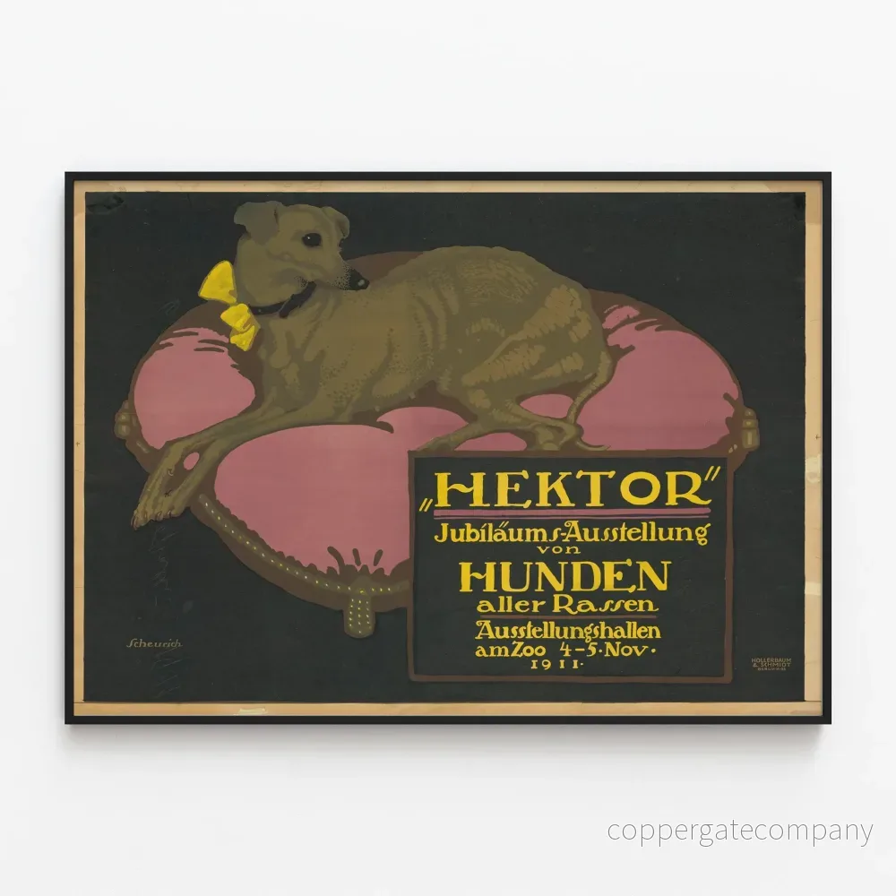 Vintageaffisch för hundutställning Hektor 1911