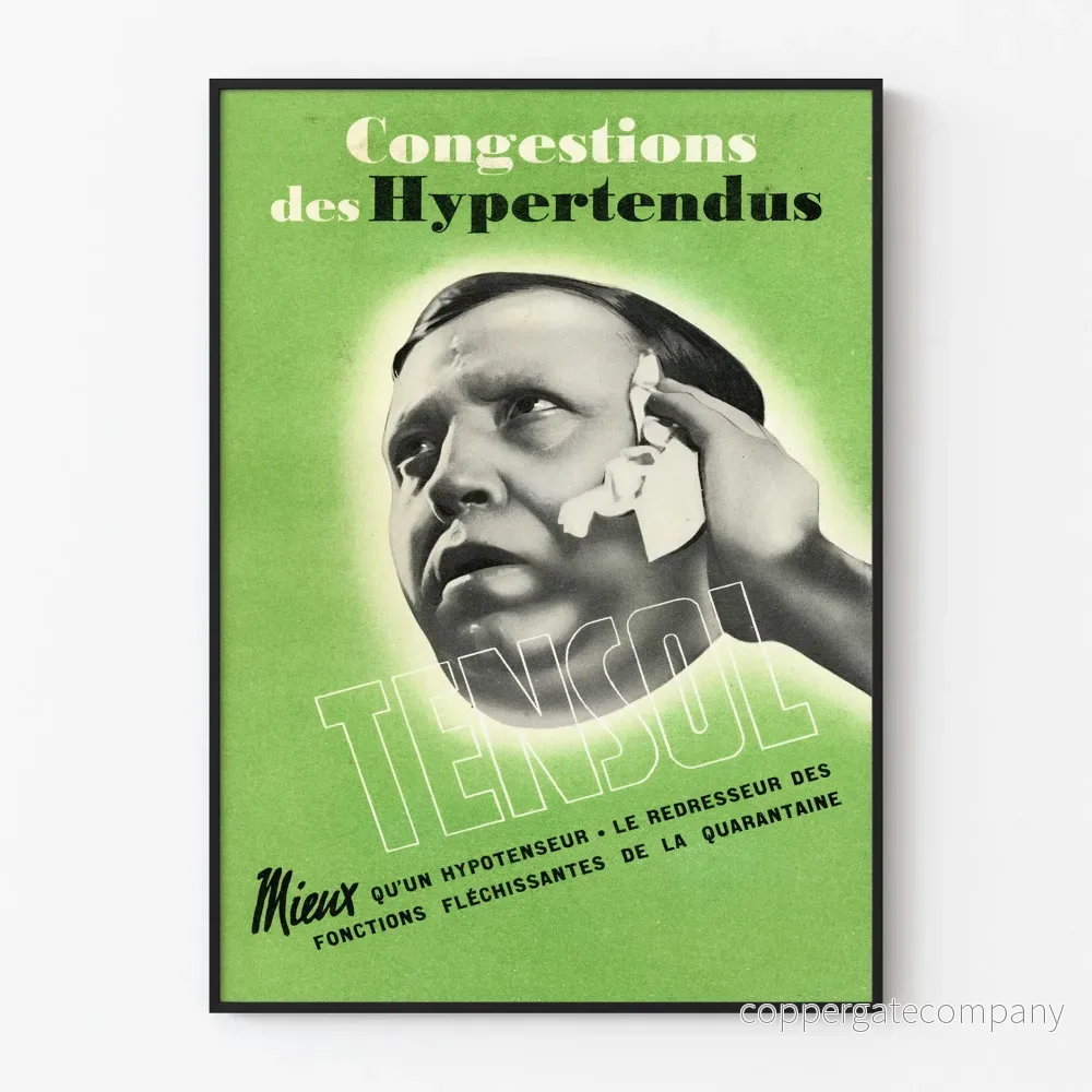 Vintage reklamposter TENSOL – Retro väggdekoration för hälsa Vintage reklamposter TENSOL – Retro väggdekoration för hälsa
