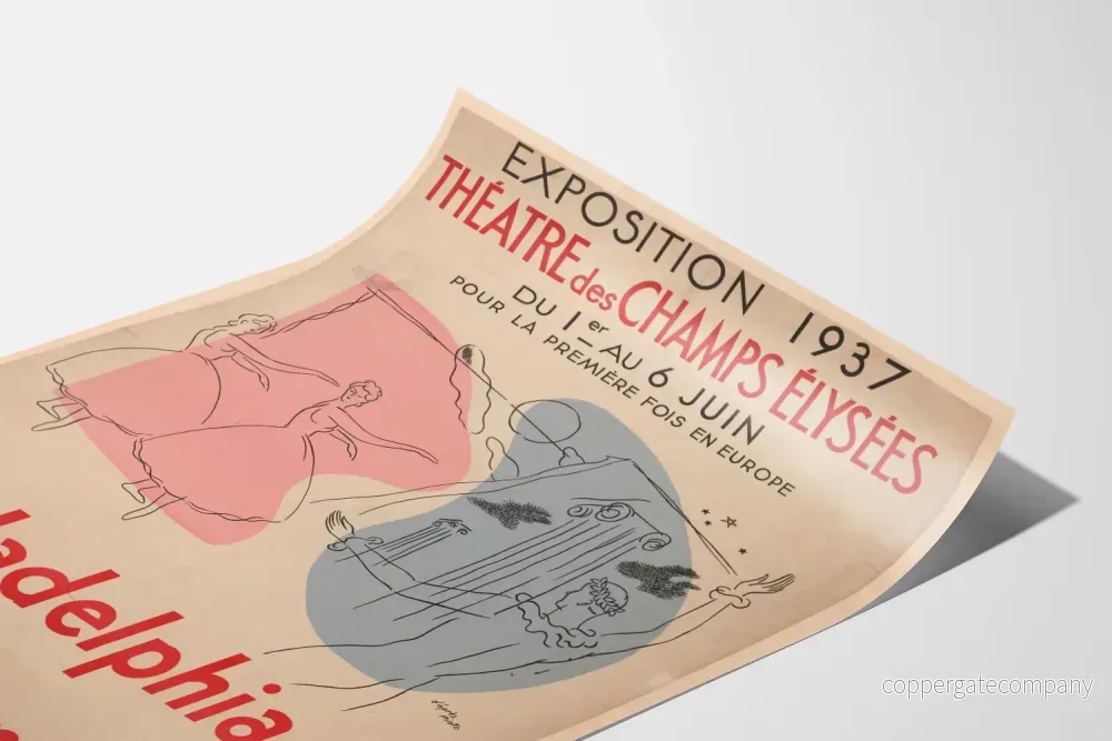 Vintageaffisch Théâtre des Champs-Élysées 1937 Balett - Bild 3