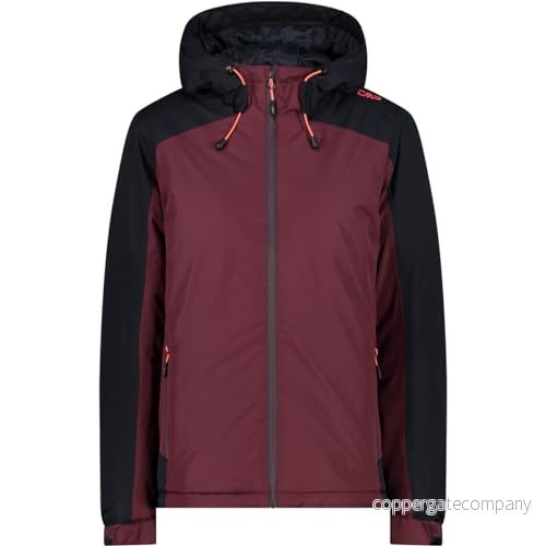 CMP Vadderad damjacka med fast huva, Burgundy, 42 8058949438073