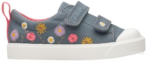 Clarks Girl City Bright T Basket, Blå blommig Txt, 22 EU 5063090607684