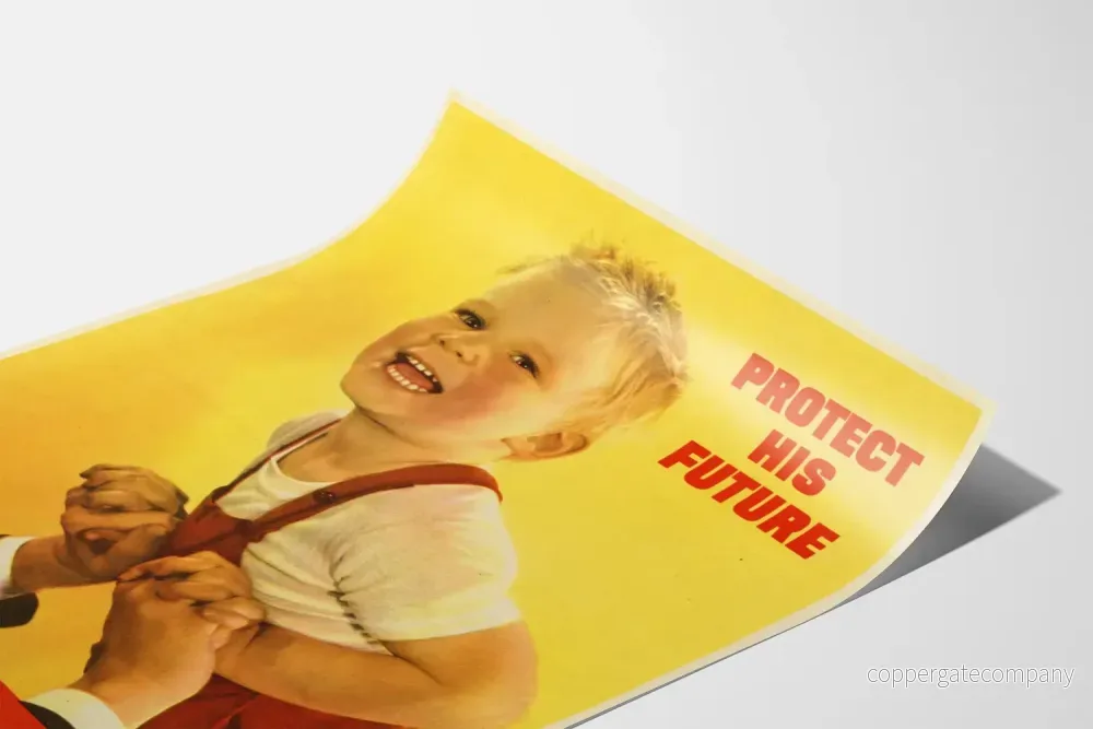 Vintageposter 'Skydda hans framtid' - Köp och bevara krigsobligationer - Bild 3