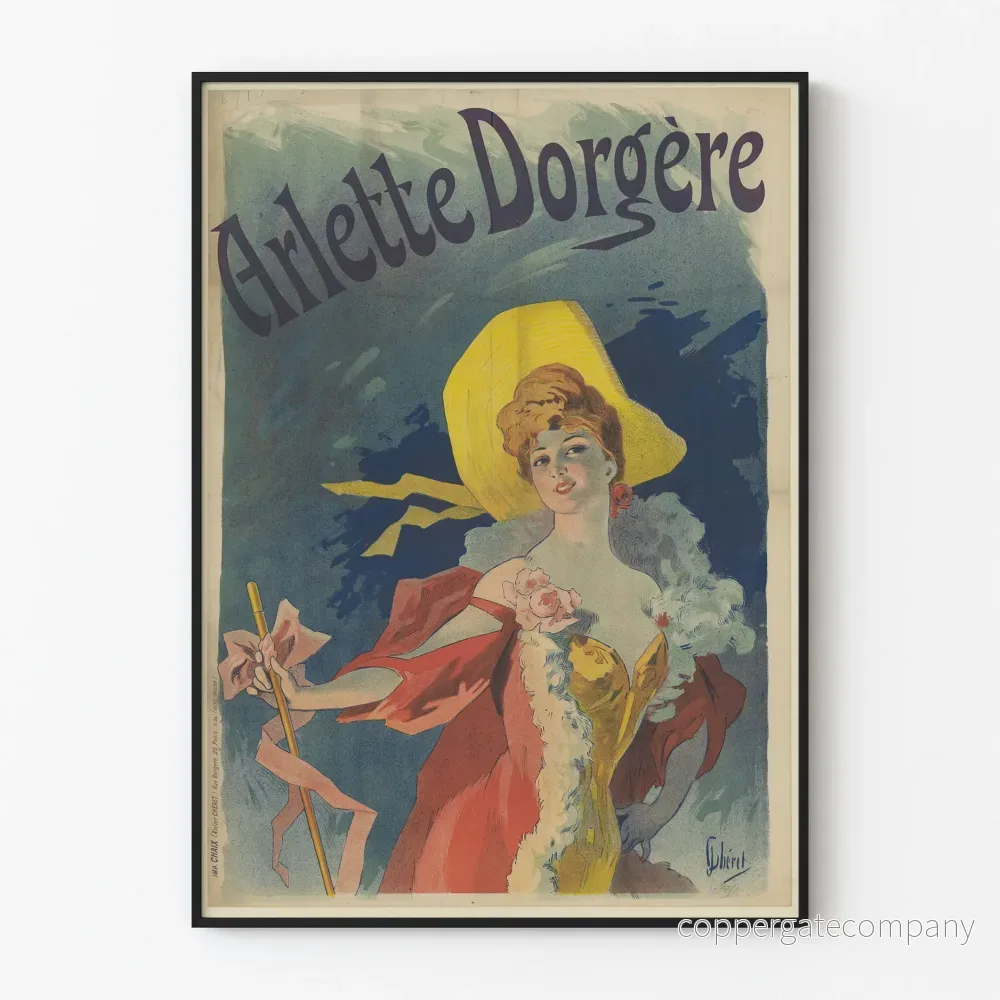 Vintageposter Arlette Dorgère i elegant kostym