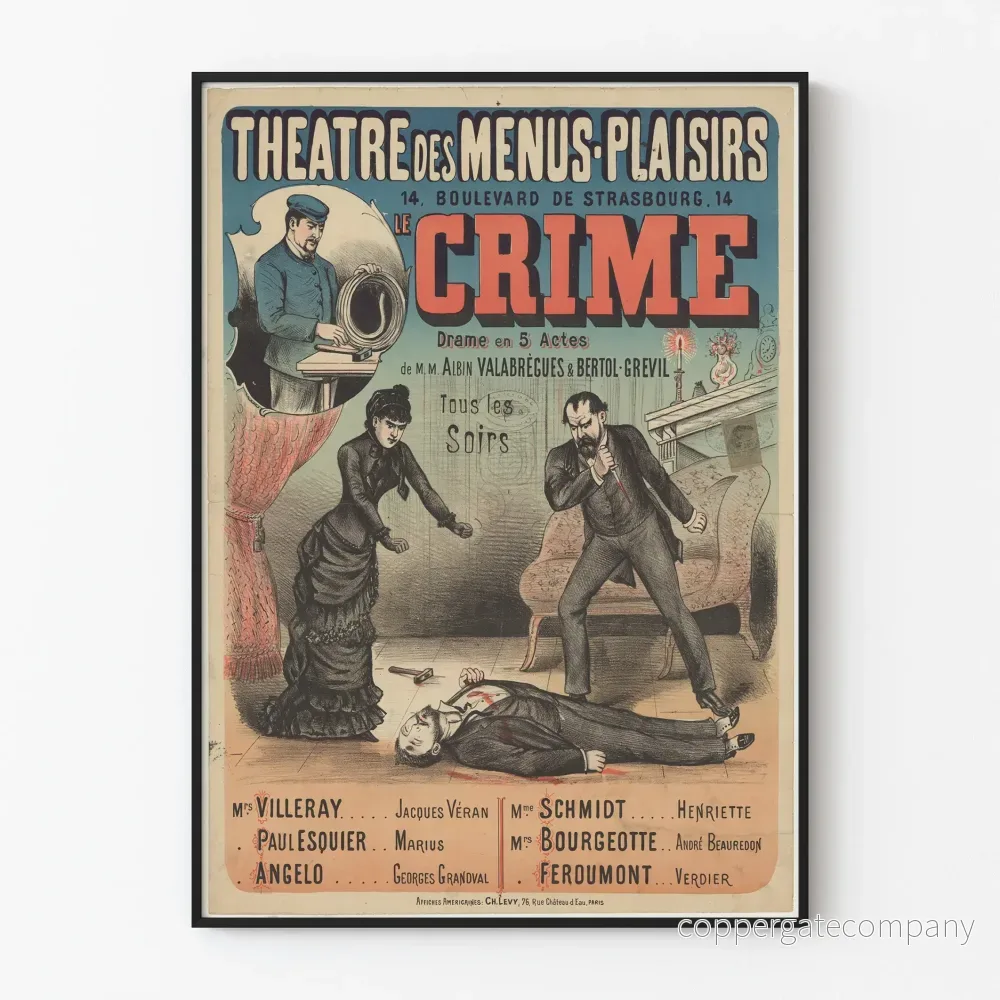 Dekorativ poster för teatern Brottet – Drama i 5 akter Dekorativ poster för teatern Brottet – Drama i 5 akter