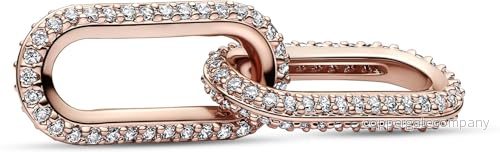 PANDORA Me Pavé Doppelter Styling Link aus rosévergoldeter Metalllegierung, mit Cubic Zirkonia verziert, der Collection, 789660C01 5700303023977