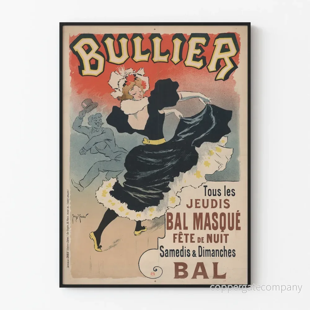 Vintageposter av Bullier Maskeradbal och Nattfest