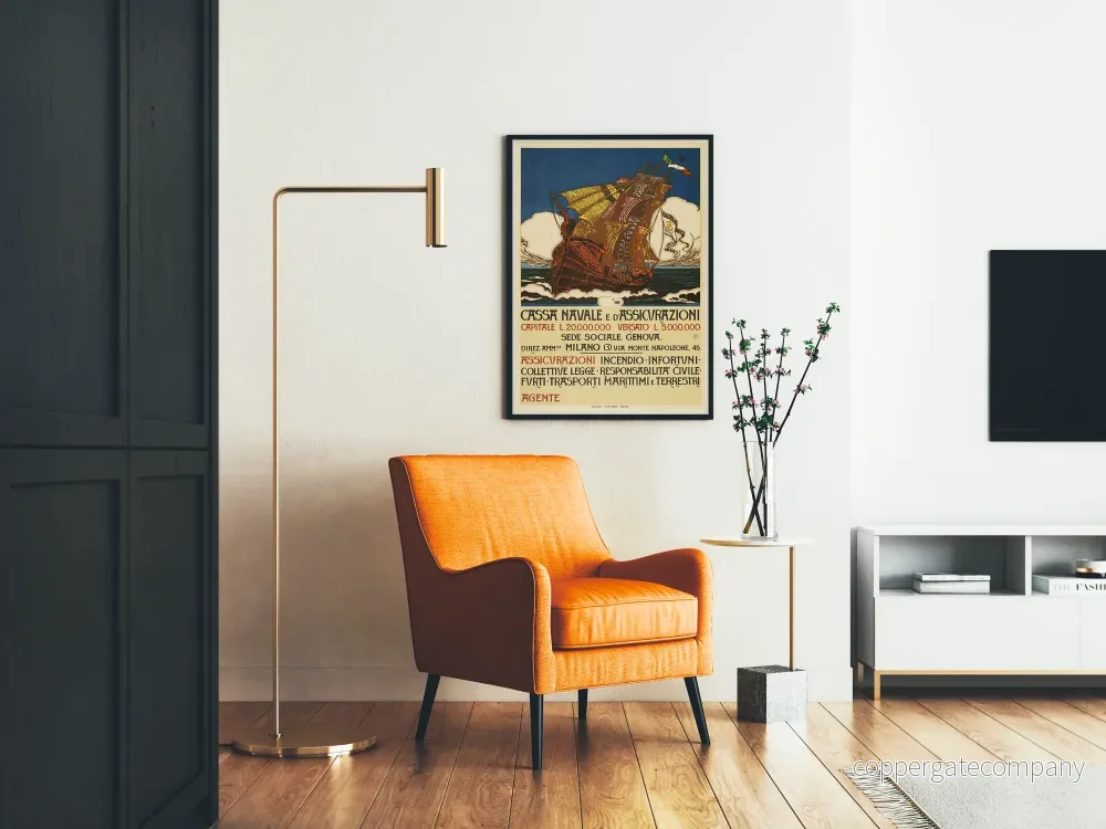 Vintageposter för Cassa Navale e d'Assicurazioni Bateau à Voiles - Bild 2