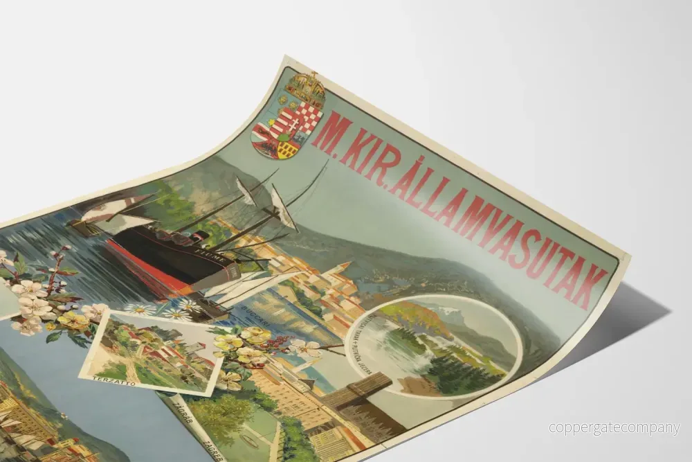 Vintageposter för ungerska järnvägar – Väggdekor för resor i Kroatien - Bild 3