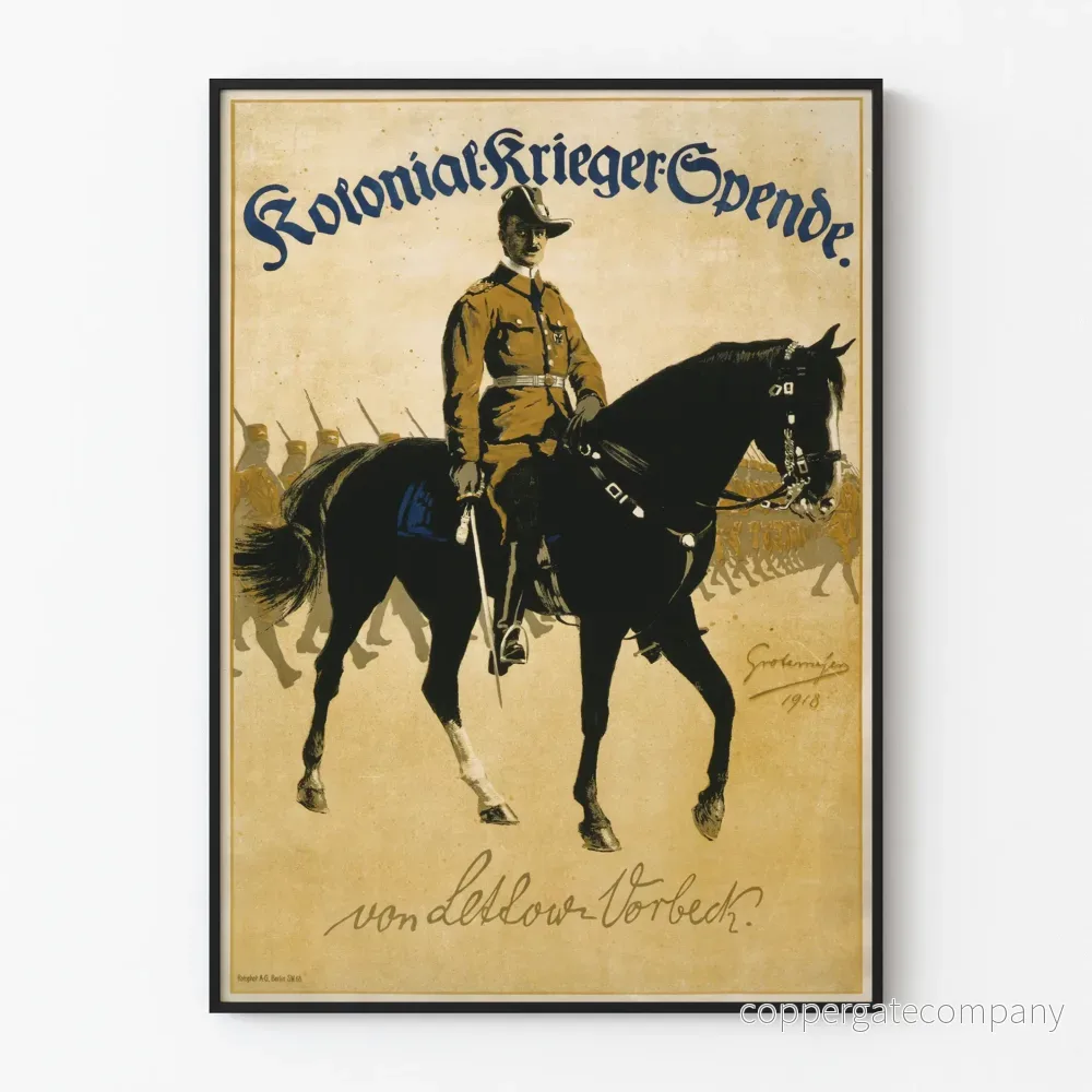 Vintage dekorativ poster Kolonial Krieger Spende