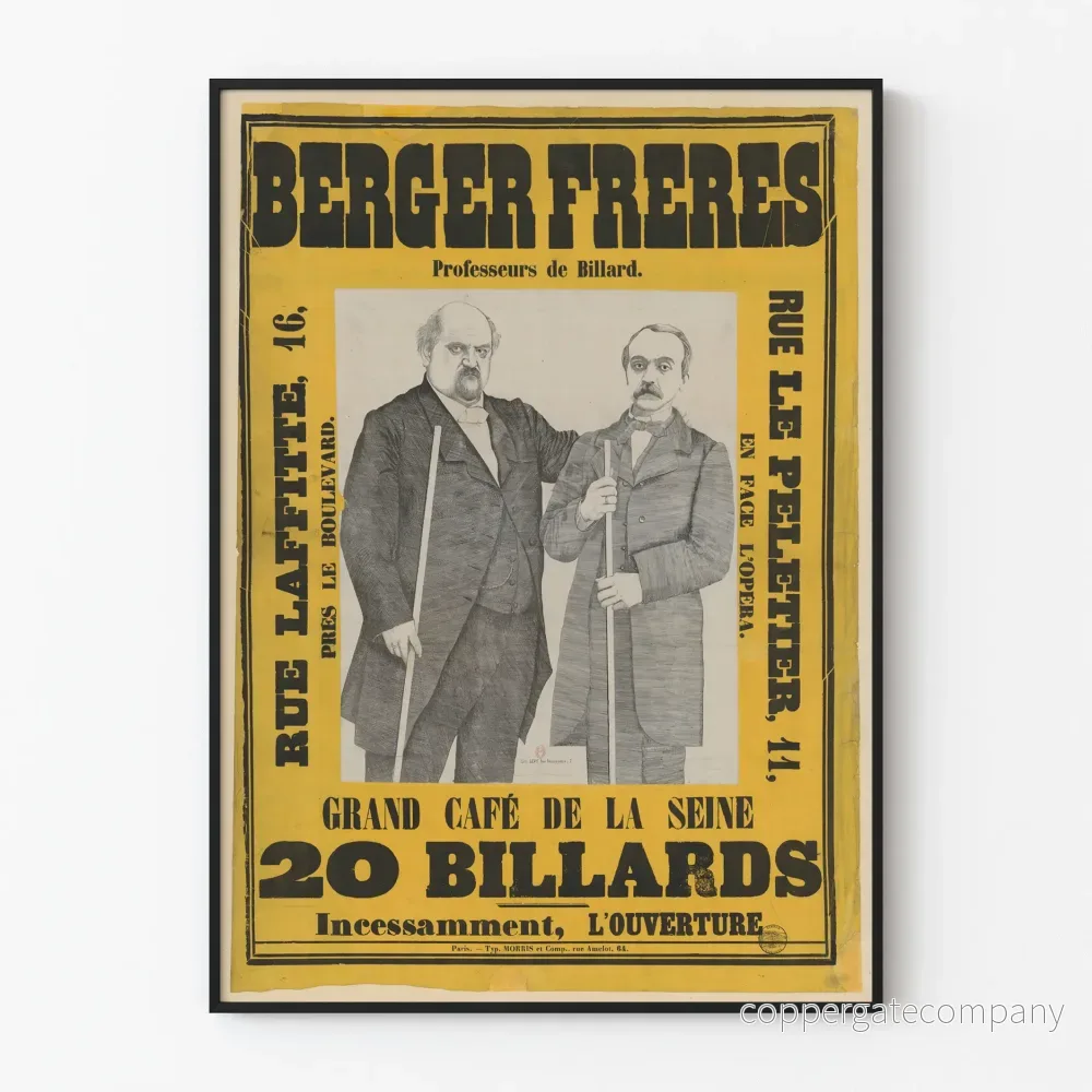 Vintageaffisch Berger Frères Professörer i biljard