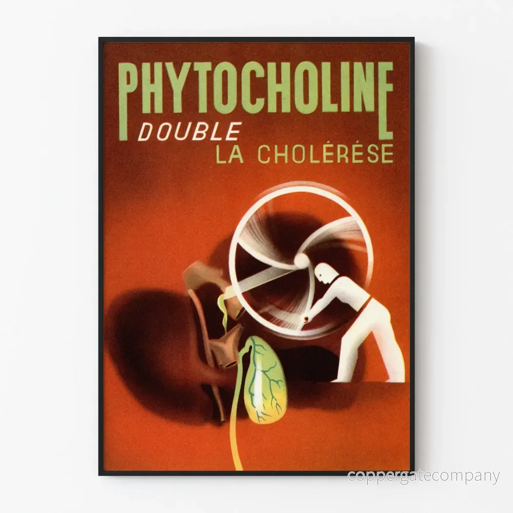 Vintageposter Phytocholine Double La Cholérèse - Retro hälsoväggdekoration