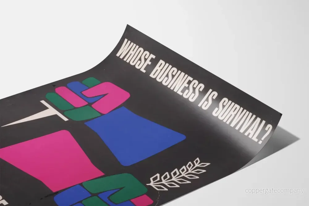 Väggposter "Whose Business is Survival" – Grafisk stil och visuellt intryck - Bild 3