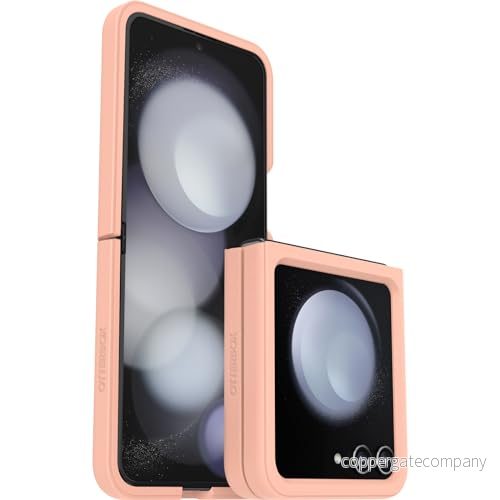 OtterBox tunt Flex skal för Samsung Galaxy Z Flip5, stöttåligt, fallsäkert, i två delar, testad till militärstandard, vikbara telefoner, Peach 840304741083