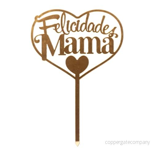 Dekora "Congratulations Mum" tårtdekoration i guld 14,3 x 10 cm Perfekt för mors dag, födelsedagar och speciella fester Elegant matsäker design 8435599763494