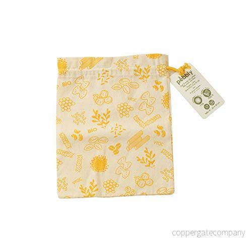 Pebbly NBA155 livsmedelsväska, återanvändbar, biobomull, gul, 20 x 25 cm 3760132814339